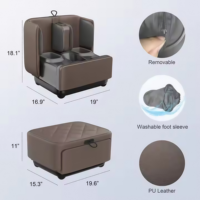 Masseur de pieds 2 en 1, Ottoman Shiatsu, pour pieds, mollets et jambes, avec chaleur et compression d'air, pour la maison, le bureau et la relaxation quotidienne