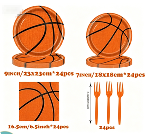DAMAI Hot Selling Disposable Tableware Set Basketball Sports Themed Party Supplies Ready In Stock include napkins plates dishes - Product Image 2