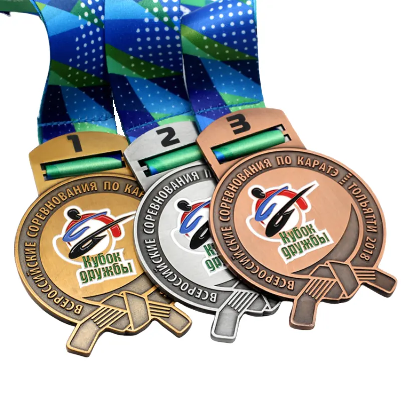 Custom zinc alloy sports karate taekwondo medals wholesale running marathon medal badge