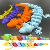 TikTok Gecko-Llavero articulado de plástico con diseño 3D de lagarto, juguete de descompresión