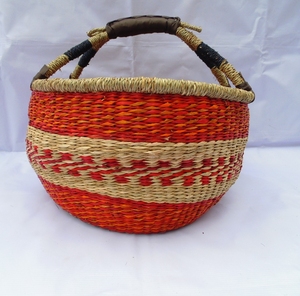 Sacs faits à la main chauds paniers de Bolga en jonc de mer paniers tissés colorés du Ghana sacs de transport africains fabriqués au Vietnam - Product Image 1