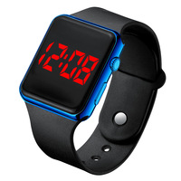 Jam tangan Digital olahraga logo kustom 2024 jam tangan digital Anak pria wanita jam tangan Digital LED persegi silikon