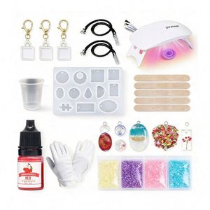 Independent Maker Resin Jewelry Making Kit Featuring Crystal Clear Fast Cure Adhesive UV Light <b>Mold</b> Supplies for Model Keychain - Product Image 1