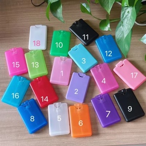 Yuerui Trong Kho Thấp Moq Thẻ Tín Dụng Phun Chai Tay Khử Trùng Nhựa <span class=keywords><strong>10Ml</strong></span> 20Ml Vuông Túi Nước Hoa Phun Chai - Product Image 1