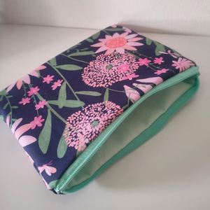 Bolsas de Cosméticos de Algodón Ecológicas con Estampado Personalizado, Accesorio de Viaje para Chicas, Diseño Floral Plano, Estilo Boho, con Cierre, Reciclables, para Almacenamiento - Product Image 5