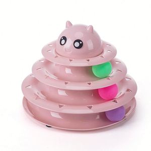 Wholesale Three-layer Carousel <b>Plastic</b> Simple Pet Toy Cat Supplies Interactive Funny Self-pleasure Amusement <b>Disc</b> Track Ball - Product Image 3
