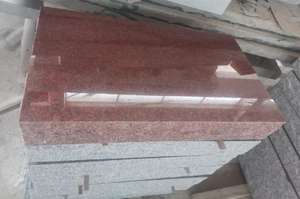 Pierre tombale plate en granit bleu perle / rouge indien, monuments funéraires - Product Image 6