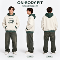 Sweat-shirts à capuche en coton épais French Terry personnalisés avec logo imprimé DTG, respirants, style streetwear vintage, coupe oversize, ODM