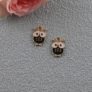 Pendentif hibou en alliage, accessoires de bijoux DIY, couleurs rose, bleu, noir pour boucles d'oreilles, bracelets, colliers - Product Image 4