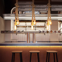 Rétro Chanvre Corde Lustre Porte-Lampe Style Industriel Décoratif E27 Vis Bouche Bar Restaurant Double Tête Luminaires