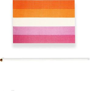Banderas de Mano Personalizadas al por Mayor para el Orgullo Lésbico, Decoraciones LGBT, Banderas Pequeñas de Mano para el Mes del Orgullo Lésbico, Mini Banderas con Palo - Product Image 2