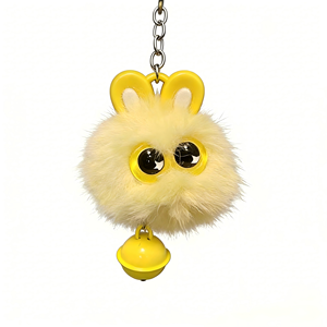 พวงกุญแจตุ๊กตาหัวแมวการ์ตูนขนเฟอร์เร็กซ์เทียมน่ารัก พร้อมพู่ปอมปอมเนื้อนุ่มฟู สำหรับกระเป๋าและกุญแจ - Product Image 5