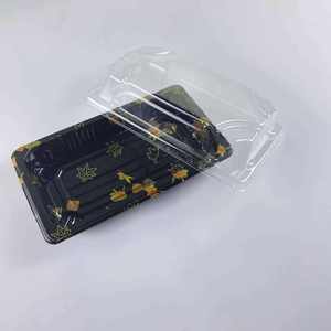 Barquettes d'emballage pour sushis et pizzas HYX-1101 de haute qualité, en PET de qualité alimentaire, jetables, avec feuille d'or, vente en gros - Product Image 5