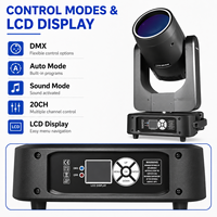 Luz Móvil de Haz de 200W 300W con Anillo LED, Gobo, Prisma, 20 Canales DMX512, Pan 540 °   Inclinación 270 °   Pantalla LCD para Club, Bar, Conciertos, Bodas