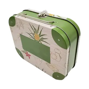 Personal isierte Großhandel Custom Metal Classic Tin Lunch Box mit Schloss und Griff Food Grade Kids Lunch Box