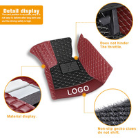 Tapis de sol de voiture en cuir double couture Muchkey, toutes saisons, imperméables, de luxe, ensemble de tapis de voiture personnalisés
