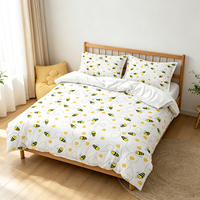 Vente en gros de parures de lit écologiques personnalisables à 3 pièces avec imprimé de dessins animés, taille King, ensemble de literie, textile de maison