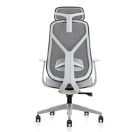 Chaise de bureau moderne à dossier haut en maille en forme de Y avec appui-tête, ergonomique, pivotante à 360°, soutien lombaire, pour usage hôtelier