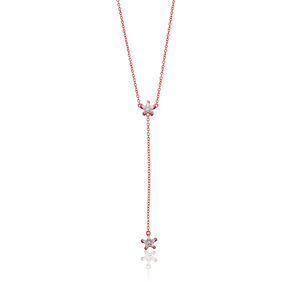 อัญมณีที่นิยมมากที่สุดเครื่องประดับเงิน925ทอง18K glittering สร้อยคอดาวร่วง - Product Image 5