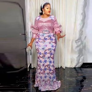 여성을위한 아프리카 드레스 2022 새로운 우아한 이브닝 드레스 플러스 사이즈 섹시한 슬림 웨딩 인어 가운 벨트 파티 옷 - Product Image 6