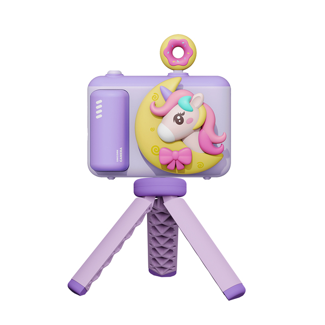 Cheap Kids Digital Unicorn Camera Promotion Christmas Gift Children Photo Camera with Stand Tripod