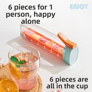 Moule à glaçons simple et populaire à 6 compartiments, pour réfrigérateur, à presser à la main, fait maison - Product Image 2