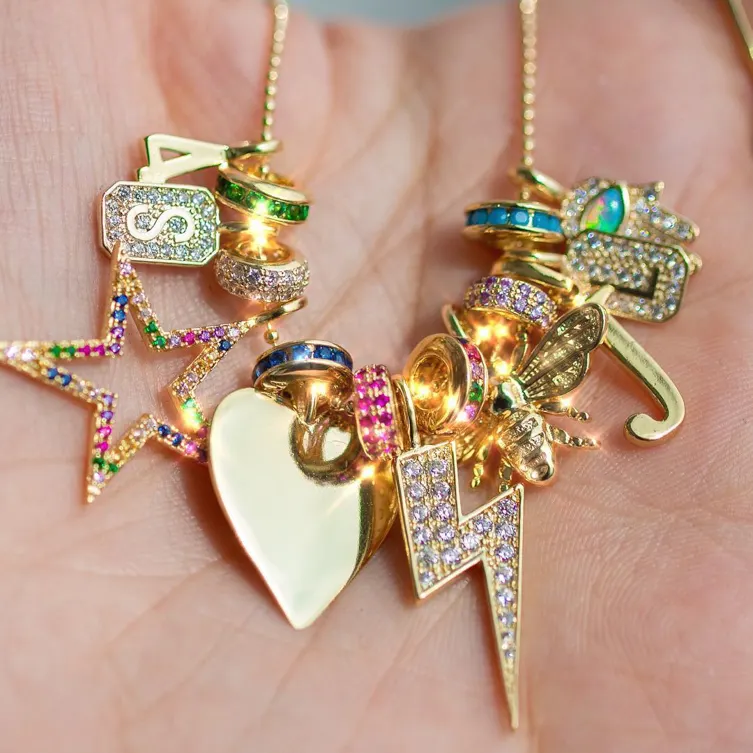 Gemnel de plata 925 precio por gramo encanto de arco iris estrella turquesa real collar de oro
