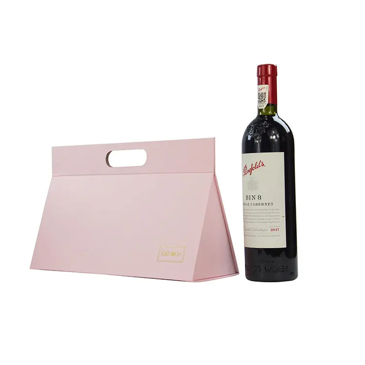 व्हिस्की वाइन बोतल के लिए वाइन शिपिंग बॉक्स पोर्टेबल उपहार बॉक्स चुंबकीय फोल्डिंग पैकेजिंग पेपर बॉक्स