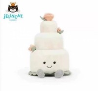 Peluche JellyCat Nip's Fun Gâteau à Trois Étages, Super Douce, Remplie de Coton PP, Anti-Stress, Cadeau d'Anniversaire