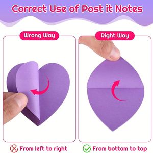 Blocs de Notas Adhesivos Coloridos en Forma de Corazón, Imprescindibles para el Regreso a Clases, Notas Bonitas Reutilizables para Estudiantes y Oficina - Product Image 3