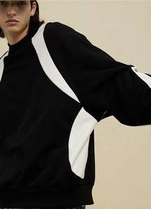 Sudadera con Capucha de Invierno para Hombre, de Alta Calidad, Ecológica, Lisa, Teñida, Gruesa, con Bloques de Color, 100% Algodón, Talla Grande, con Logotipo Personalizado - Product Image 5