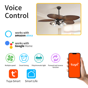 52 Inch Sắt Lưỡi Đa Sắc Có Thể Điều Chỉnh Thông Minh Yuta Ứng Dụng Điều Khiển Từ Xa Hc554 Trần LED Đèn Chùm Quạt Trần - Product Image 6