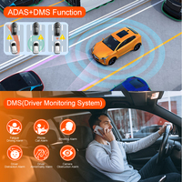 Caméra embarquée 4G 1080P, boîte noire de voiture, double objectif, alerte de collision, vision en direct, interphone bidirectionnel, enregistreur de voiture WiFi, prise en charge DMS ADAS