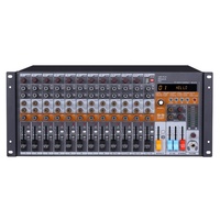 MJ-1204 99 effets sonores 12 canaux 3U Console de mixage audio de scène en métal à montage en rack avec préamplificateur de microphone