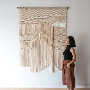 2025 grand macramé tenture murale Art textile abstrait pour Interio Fiber décor Extra Large macramé tête <span class=keywords><strong>de</strong></span> <span class=keywords><strong>lit</strong></span> au-dessus du <span class=keywords><strong>lit</strong></span> - Product Image 5