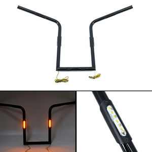 Guidons de <span class=keywords><strong>moto</strong></span> personnalisables - Guidons de style Mop de 1 pouce (25 mm) avec élévation de 16 pouces et clignotants LED, adaptés aux <span class=keywords><strong>Harley</strong></span>-Davidson - Product Image 4