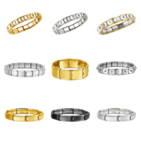 Groothandel Italiaanse Charm Armband Zilver Gouden Basis Italiaanse Armband Schakel Roestvrij Staal Y2K Sieraden voor Vrouwen Valentijnsdag Cadeau