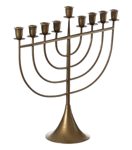 Cuivre authentique personnalisé Antique 8 pouces/20 cm sept branches Menorah Art Vintage bougeoir - Product Image 1