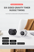 Neuartiger Sechseckiger Schwerkraftsensor Produktivitäts-Digitaltimer Würfel mit Großem Bildschirm Visueller Flip-Tisch Countdown/Countup Studien-Timer