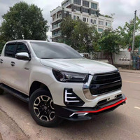 Kit com barra de spoiler para toyota hilux revo, barra de automóvel com proteção frontal e lâmpada giratória led drl, 2022 de corpo, com amortecedor frontal, 2021