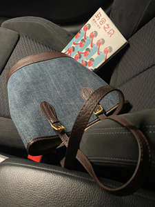 Customize Denim Tote Bag for Women Zipper Closure Handbag Shoulder Bag Daily Essentials Casual <b>Work</b> Stylish with Leather Handle - Product Image 2