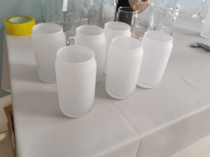 つや消し白昇華ブランク16オンス缶型ビールグラス蓋付き飲料飲料用 - Product Image 5