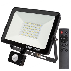 Projecteur LED de sécurité extérieur, alimentation CA, 800 lm, détecteur de mouvement PIR, télécommande, corps en verre, 6000K-6500K, angle de faisceau de 120 degrés - Product Image 4