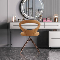 [En stock] Chaise de salle à manger pivotante au design oriental moderne, chaise de bureau pour ordinateur, chaise de luxe légère pour la maison, dossier haut de gamme