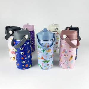 12oz Bpa Free Children Child Double Wall Custom Logo Stainless Steel Kids Water Bottle For School <b>With</b> <b>Straw</b> Lid - Product Image 2
