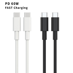 OEM logo bao bì TPE 1m 2m PD trắng đen USBC cableusb loại USB C để Loại C Cáp 3A cáp 60W sạc nhanh - Product Image 1