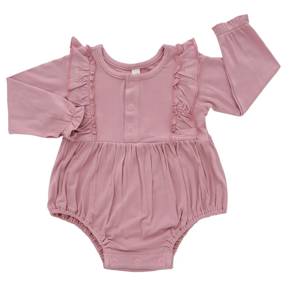 Factory Latest Design New Born Rompers Extra Soft Texture Ruffles Bamboo Viscose Baby Bodysuit Baby Summer Romper