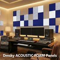 Lot de 18 panneaux acoustiques en polyester haute densité 30x30x1 cm, auto-adhésifs, insonorisants, modernes, NRC 0.8, pour studio à domicile