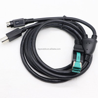 Kabel Data USB 12V Bertenaga DIN3pin+USB B/M Satu Kabel Jadi Dua Kabel Data USB 12V Bertenaga