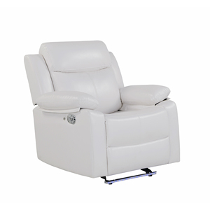 Modern White Electric Glider <b>Recliner</b> with LED Light and Plastic Frame - Product Image 1